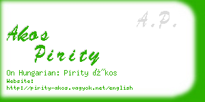 akos pirity business card